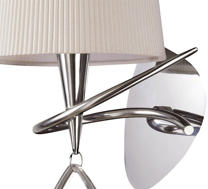 Mantra Mara Wall Light Switched 1 Light E14, Polished Chrome with Ivory White Shade