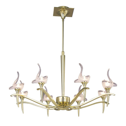 Mantra Viena 71.5cm Telescopic Pendant Round 8 Light G9, Polished Brass
