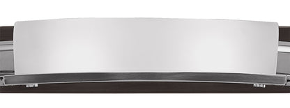 Mantra Zira Wall Light Switched 2 Light G9, Polished Chrome/Frosted White Glass/Wenge