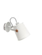 Mantra M4924 Nordica Wall Light with White Shade 1 Light E27, Matt White/Beech with Ivory White Shade