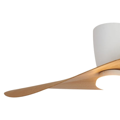 Surfer 112 x 30cm 18W LED Dimmable Ceiling Light With Built-In 40W DC Fan, 3000-5000K Remote Control, 3600lm, White/Wood, 5yrs Warranty