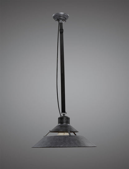Mantra M5440 Industrial Ceiling 1 Light 40W E27 Large, Oxide Metal, Black Belt