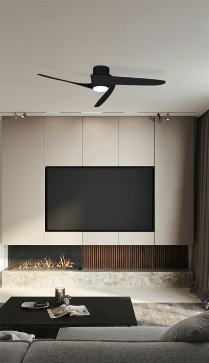 Groenland 122cm 24W LED Dimmable Ceiling Light With Built-In 30W DC Fan, 2700-5000K Remote & APP Control, 1700lm, Black, 5yrs Warranty