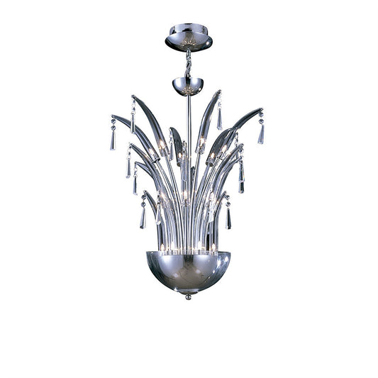 Diyas Jasper 55cm  Round 18 Light G4 Polished Chrome/Crystal, NOT LED/CFL Compatible Ceiling Pendant Light Fitting