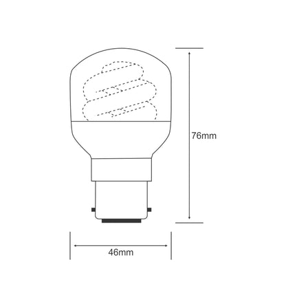 Luxram Super Mini Sup Square Super Mini Supreme Square B22 9W 2700K Compact Fluorescent Compact