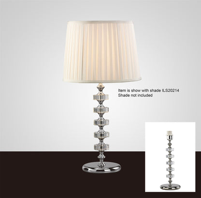 Diyas Elenor Crystal Table Lamp WITHOUT SHADE 1 Light E27 Silver Finish