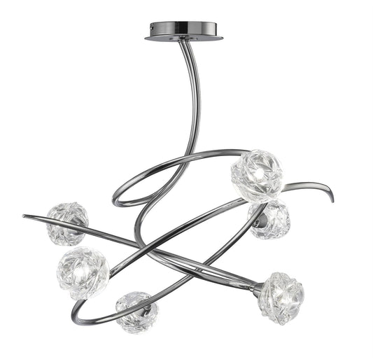 Mantra M3941 Maremagnum Ceiling 6 Light G9, Polished Chrome