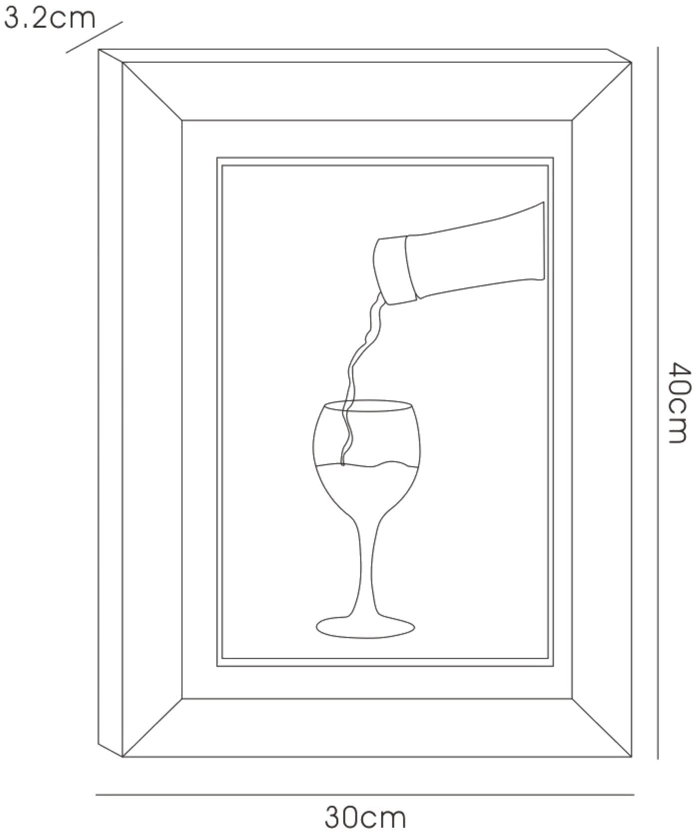 Diyas Home Crystal Wall Art (DH) Dine Pouring Wine, Black Frame Clear Crystal Framed