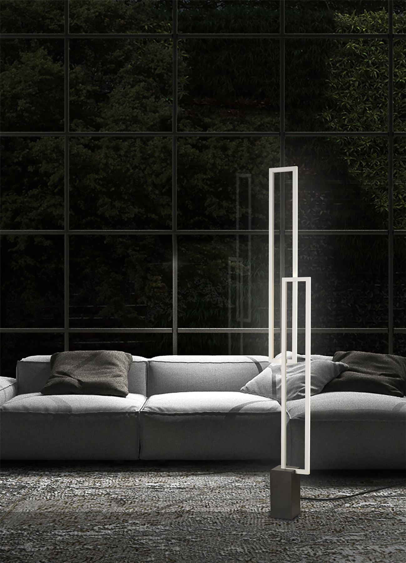 Mantra Fusion Mural Floor Lamp, 48W LED, 3000K, 3840lm, IP20, Matt White, 3yrs Warranty