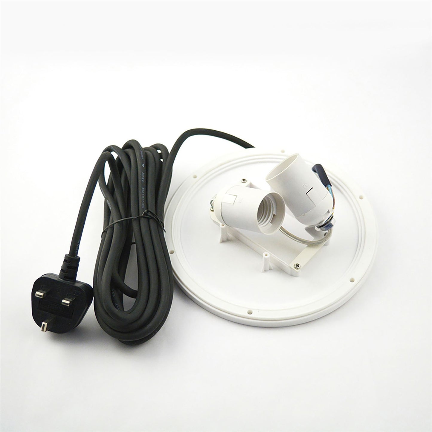 Mantra Huevo E27 Plate 2 Light CFL Outdoor IP44 Supplied with 5M Cable, White