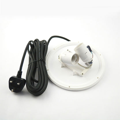Mantra Huevo E27 Plate 2 Light CFL Outdoor IP44 Supplied with 5M Cable, White