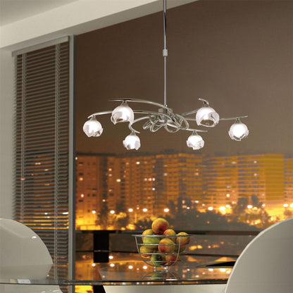 Mantra M0801 Fragma Telescopic Semi Flush Convertible 6 Light G9, Polished Chrome