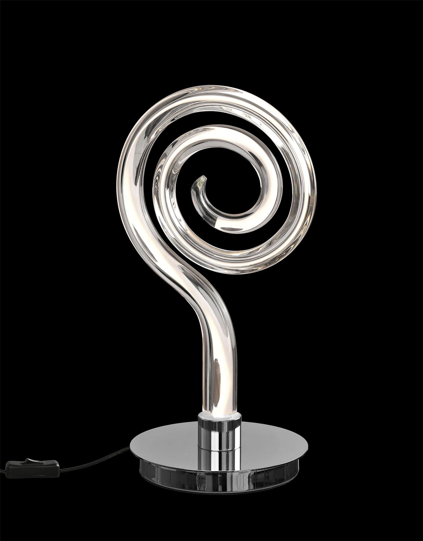 Mantra Adaggio Iris Crystal Table Lamp, 10W LED, 3000K, 800lm, Polished Chrome/Clear, Made In Spain, 3yrs Warranty
