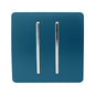 Trendi 2 Gang 2 Way Artistic Modern Glossy 10 Amp Rocker Tactile Light Switch Midnight Blue