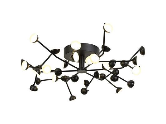 Mantra Adn 36 Light Ceiling Light, Round 74cm, 100W LED, 3000K, 7250lm, Black, 3yrs Warranty