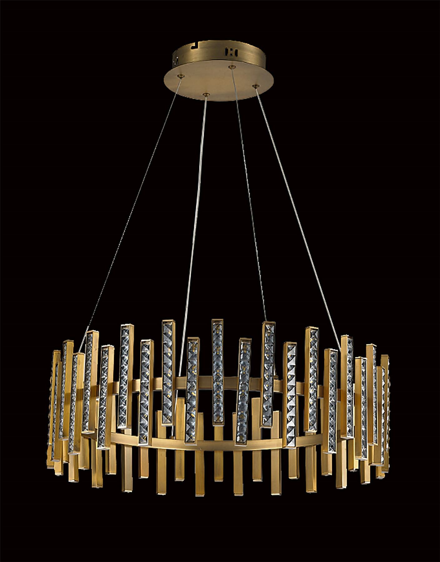 Inspired Special Pendant, 54W LED, 4000K, lm, Brass Brown/Clear Crystal, 3yrs Warranty