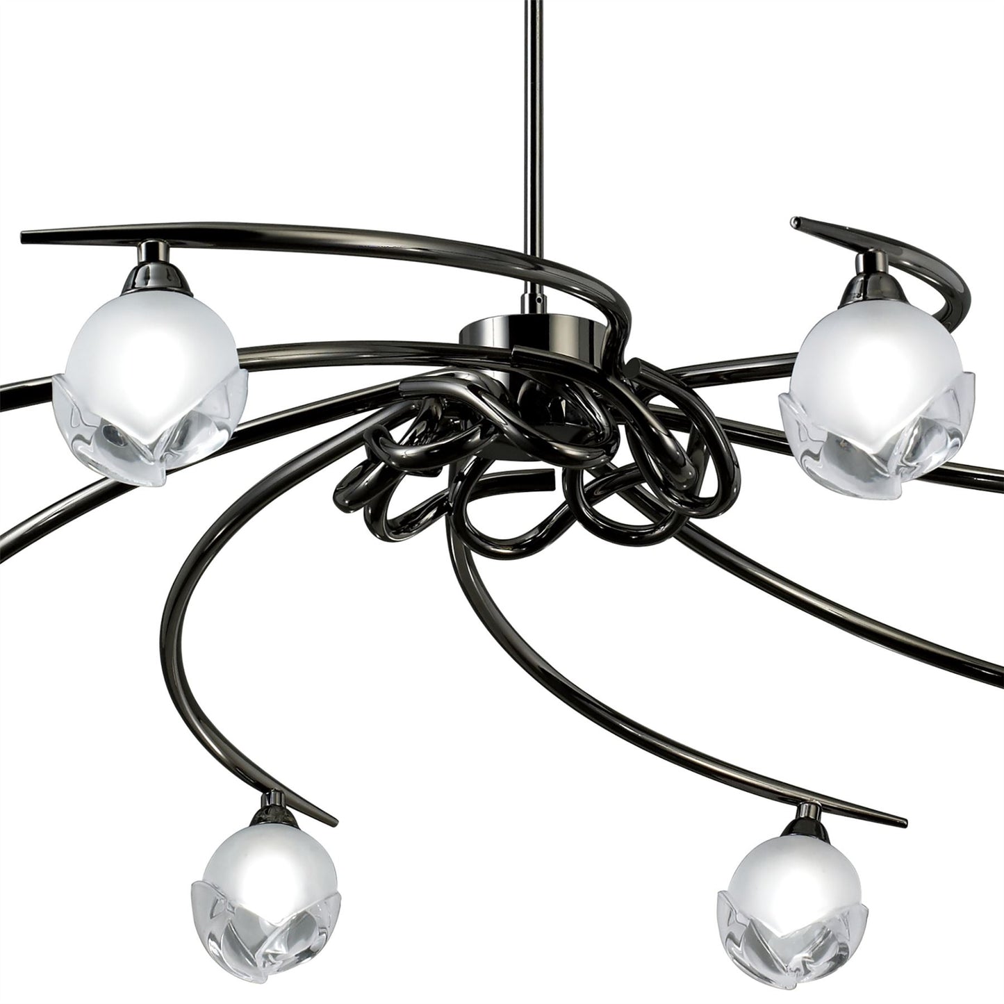 Mantra Fragma 86cm Telescopic 8 Light G9, Black Chrome