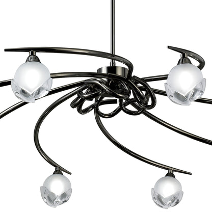 Mantra Fragma 86cm Telescopic 8 Light G9, Black Chrome