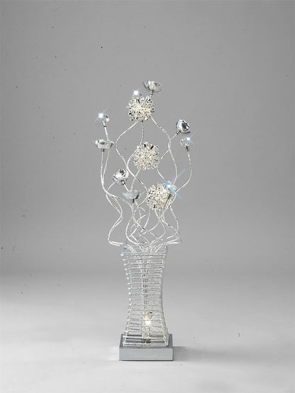 Diyas Home Majella Aluminium (DH) Majella Crystal Table Lamp 4 Light G4 Polished Chrome/Silver, NOT LED/CFL Compatible