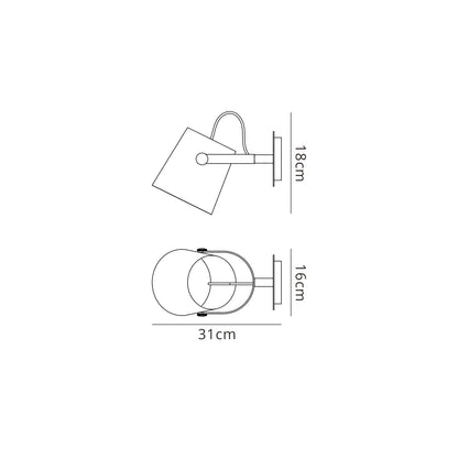 Mantra M4925 Nordica Wall Light with Black Shade 1 Light E27, Matt Black/Beech with Black Shade