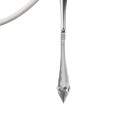 Mantra Lucca Wall Light Switched 2 Light E27, Polished Chrome with White Shade & Clear Crystal
