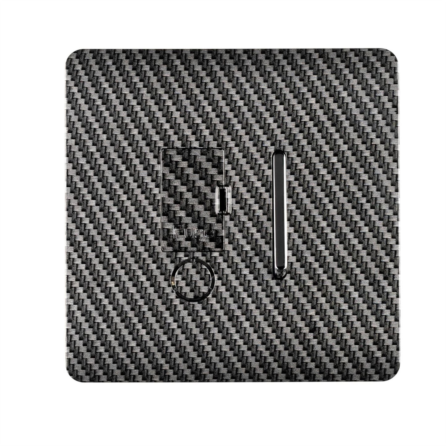 Trendi Switch 13 Amp Modern Designer Fused Spur with Flex Outlet in Carbon Fibre