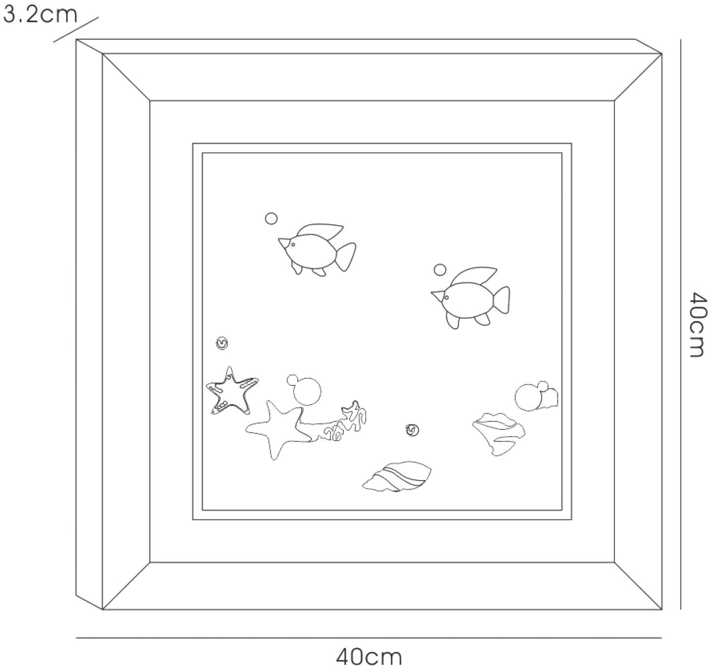 Diyas Home Crystal Wall Art (DH) Aqua Swimming Fish, Black Frame, Amber, Blue, Clear Crystal Framed