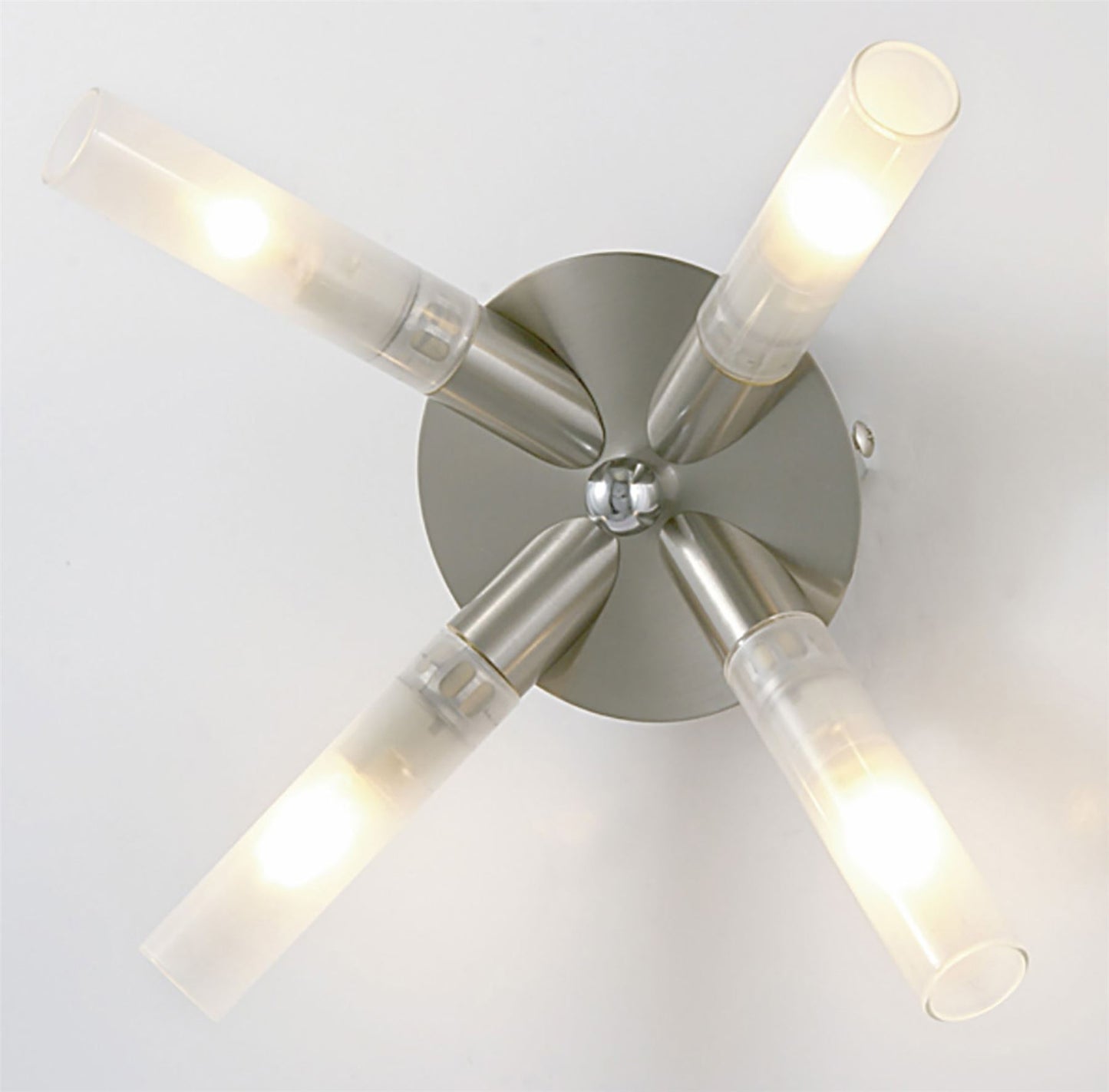 Diyas Sona 10cm  4 Light G9 Satin Chrome/Frosted Glass Ceiling Light Fitting