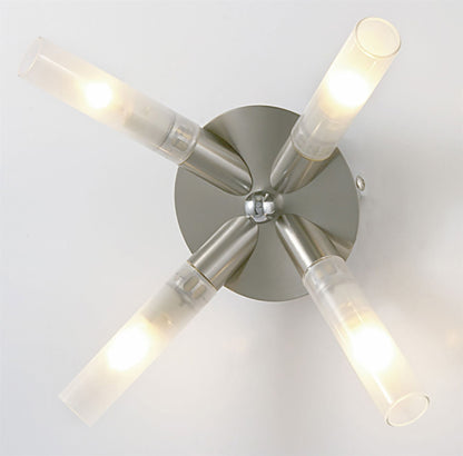 Diyas Sona 10cm  4 Light G9 Satin Chrome/Frosted Glass Ceiling Light Fitting
