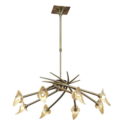 Mantra Flavia 80cm Telescopic Pendant Round 8 Light G9, Antique Brass