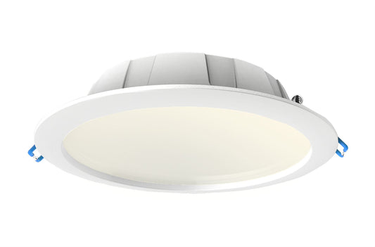 Mantra Fusion Fusion M6390 Graciosa 23.5cm Round LED Downlight, 24.5W, 3000K, 1900lm, White, Cut Out 200mm, IP44, 3yrs Warranty