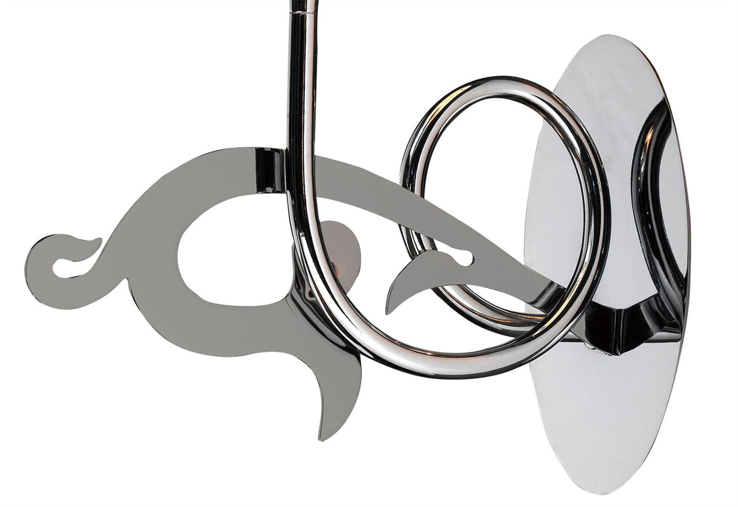 Mantra Acanto Wall Light Switched 1 Light E14, Polished Chrome with Black Shade