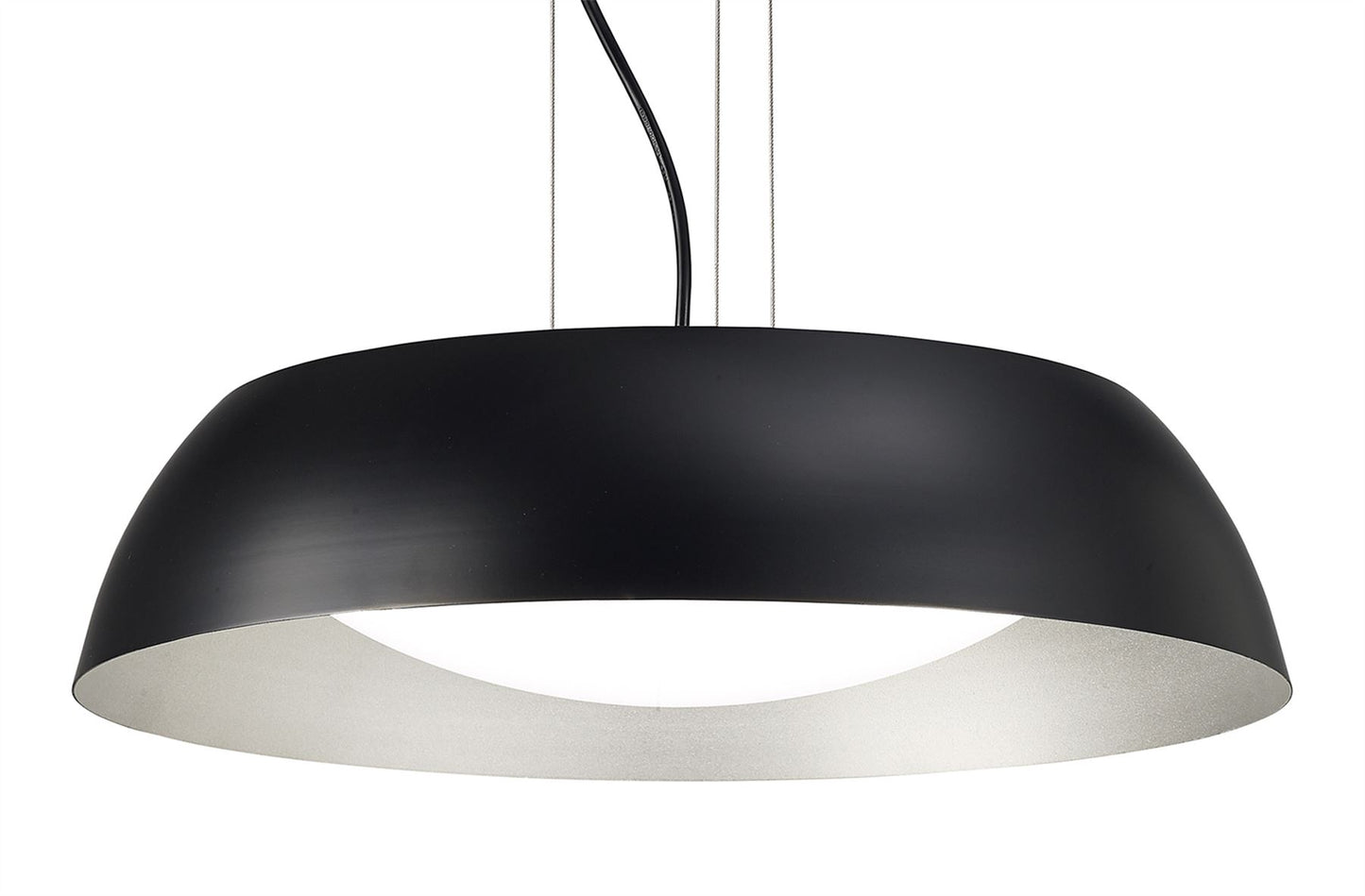 Mantra M4841 Argenta Pendant Small 18W LED 3000K, 1800lm, Matt Black/Silver/White Acrylic, 3yrs Warranty