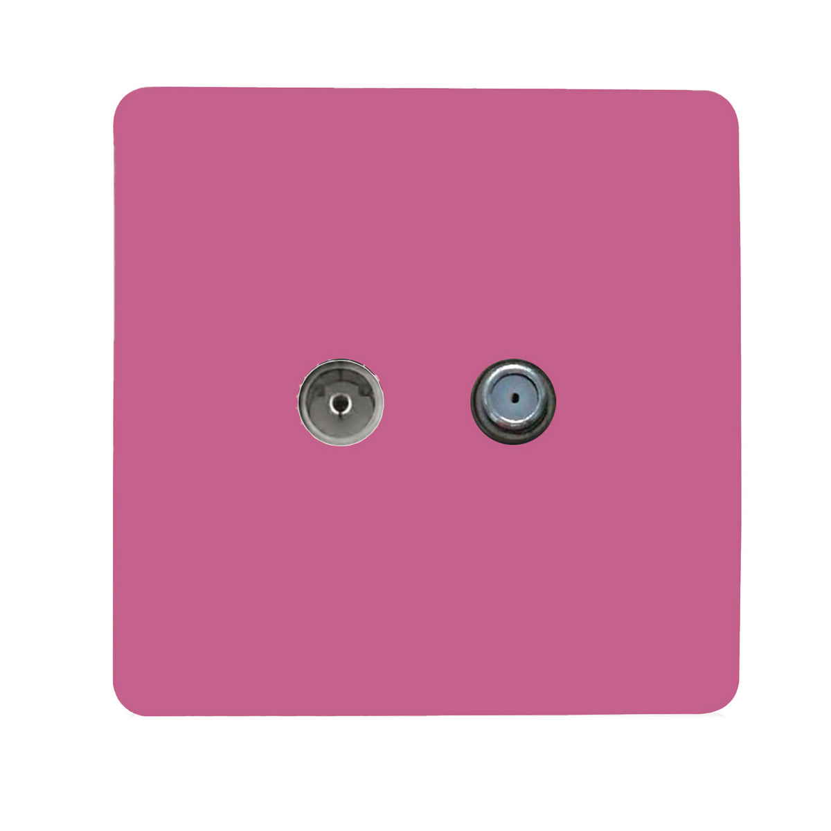 Trendi Switch Candy Pink TV Coaxial & F-Type Satellite Socket - Screwless