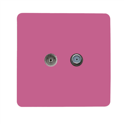 Trendi Switch Candy Pink TV Coaxial & F-Type Satellite Socket - Screwless