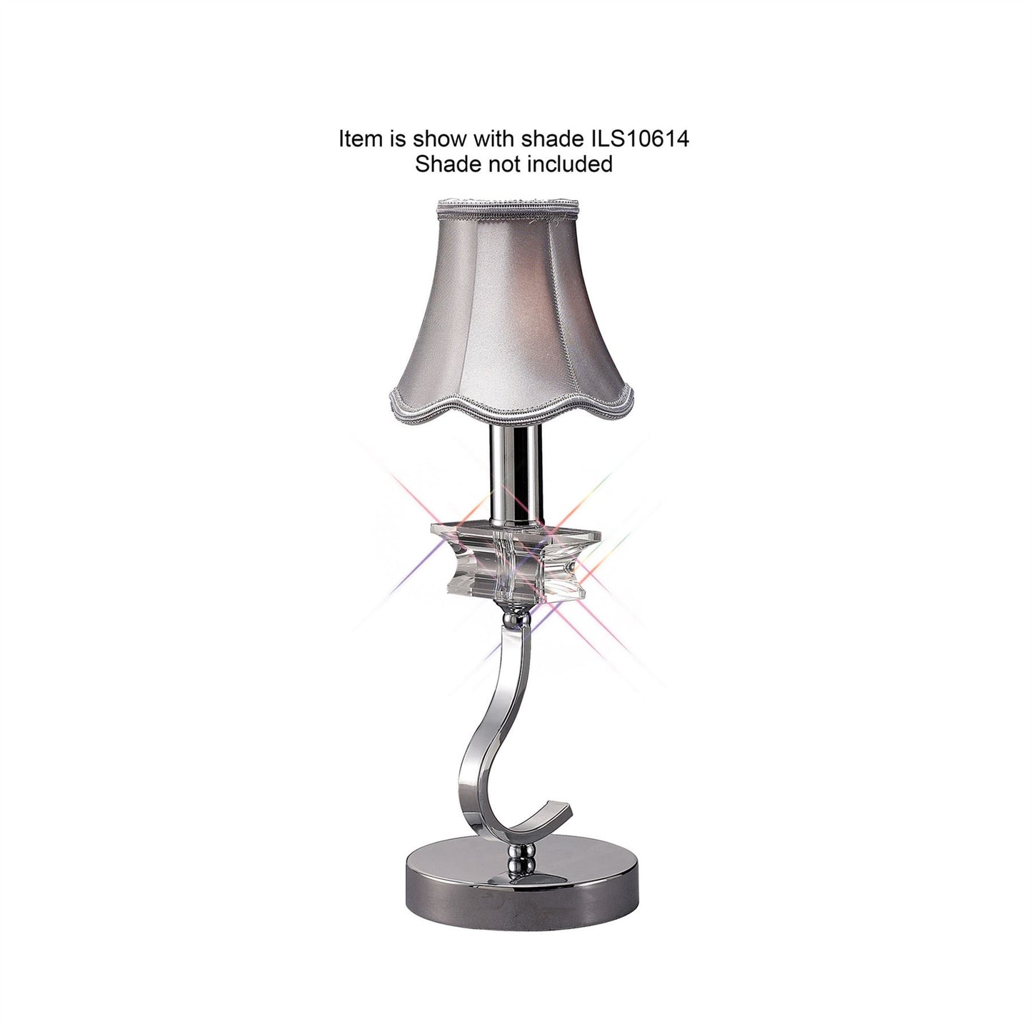 Diyas Nydia Crystal Table Lamp WITHOUT SHADE 1 Light E14 Polished Chrome