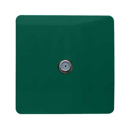 Trendi 1 Gang Artistic Modern Glossy Screwless Television Satellite Socket Dark Green