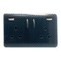 Trendi 2 Gang 13 Amp 2 x 3.1mA Type A USB Switched Plug Socket Carbon Fibre - ART-SKT213USB31AACF