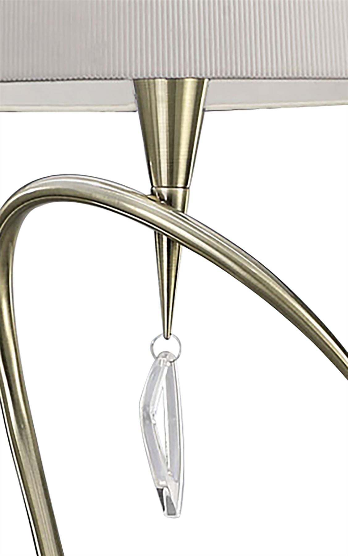 Mantra Mara Floor Lamp 4 Light E27, Antique Brass with Ivory White Shade