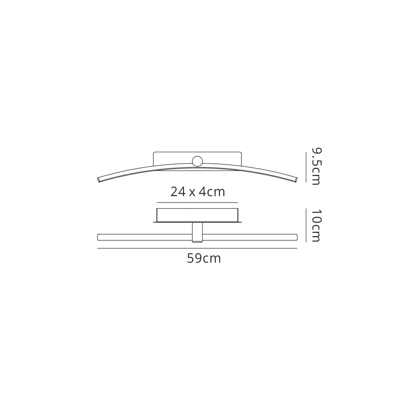 Mantra Fusion Fusion M6373 Jeri Wall Light/Picture Light, 12W LED, 4000K, 760lm, Polished Chrome, 3yrs Warranty