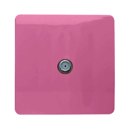 Trendi 1 Gang Artistic Modern Glossy Screwless Television Satellite Socket Pink