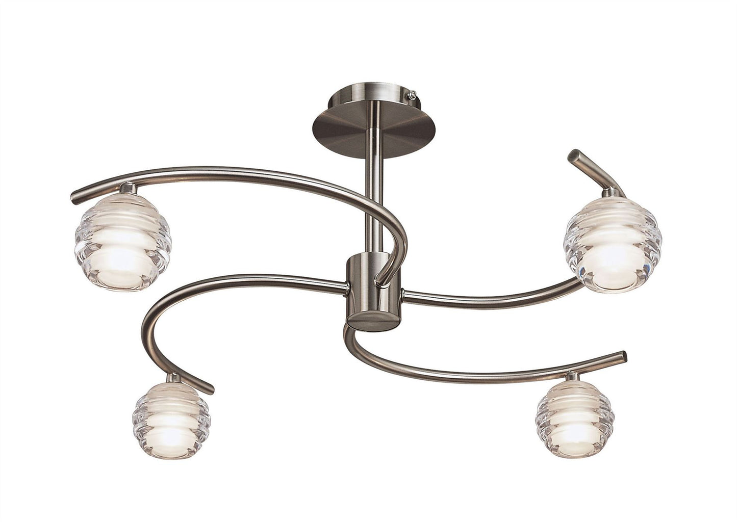 Mantra Sphere 59.3cm Semi Flush 4 Light G9, Satin Nickel