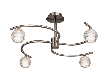 Mantra Sphere 59.3cm Semi Flush 4 Light G9, Satin Nickel