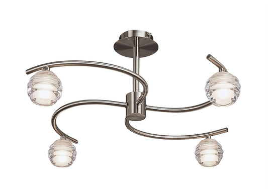 Mantra Sphere 59.3cm Semi Flush 4 Light G9, Satin Nickel