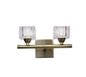 Mantra Cuadrax Wall Switched 2 Light G9, Antique Brass