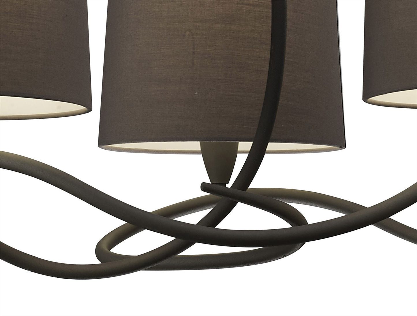 Mantra M3686 Lua Pendant 3 Light E27, Ash Grey with Ash Grey Shades