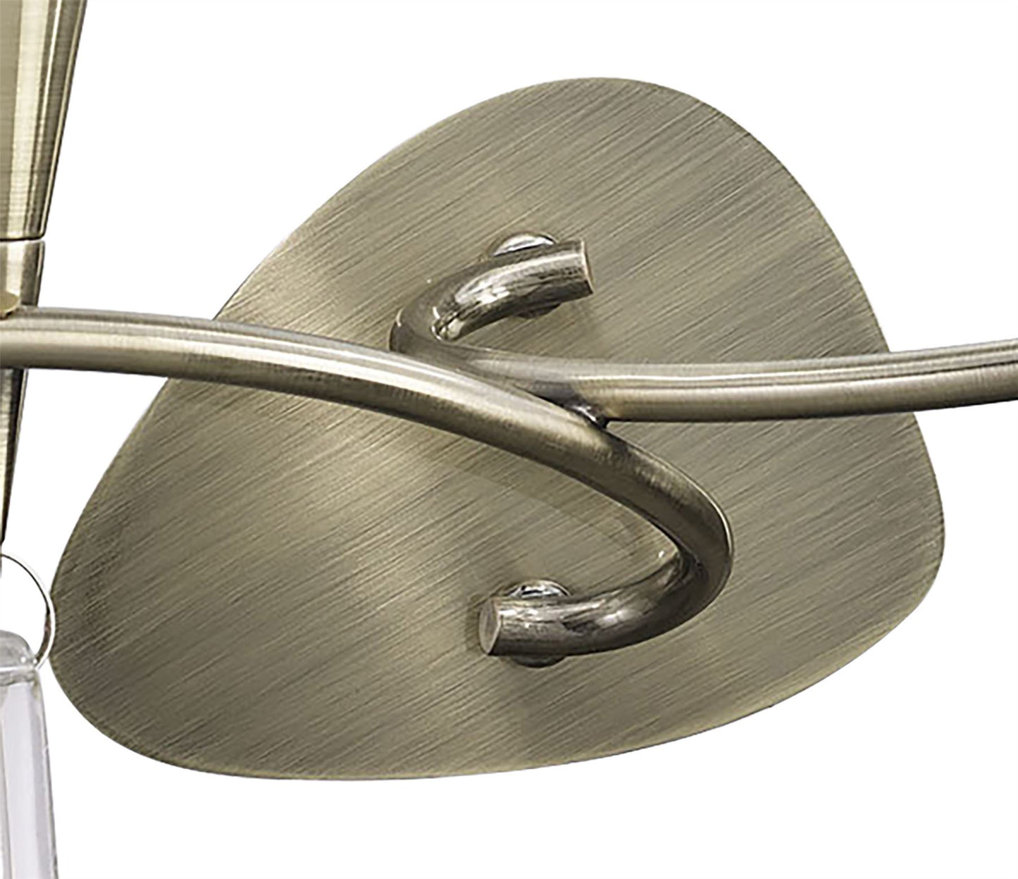 Mantra Mara Wall Light 2 Light E14, Antique Brass with Ivory White Shade