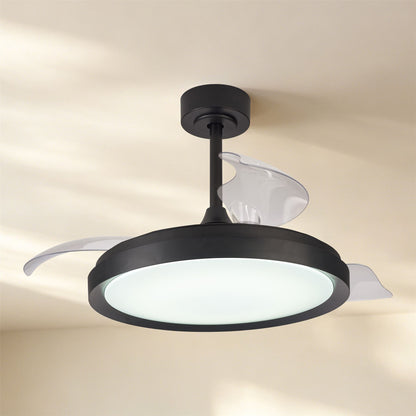 Mistral 51cm 50W LED Dimmable Ceiling Light With Built-In 28W DC Fan, 3000-6500K Remote Control, 3200lm, Black, 5yrs Warranty