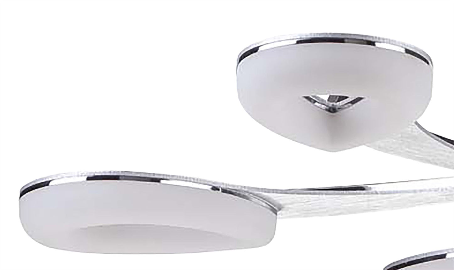 Mantra Fusion Juno 65cm Telescopic 5 Light 30W LED 3000K, 2700lm, Satin Aluminium/Frosted Acrylic/Polished Chrome, 3yrs Warranty
