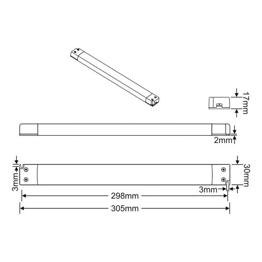 Snappy SNP, 75W, Constant Voltage Non-Dimmable PC Linetype LED Driver, 12VDC, IP20, Screw Connection, 5 yrs Warranty